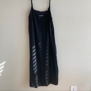 Sleeveless V-Neck Long Suspender Dress